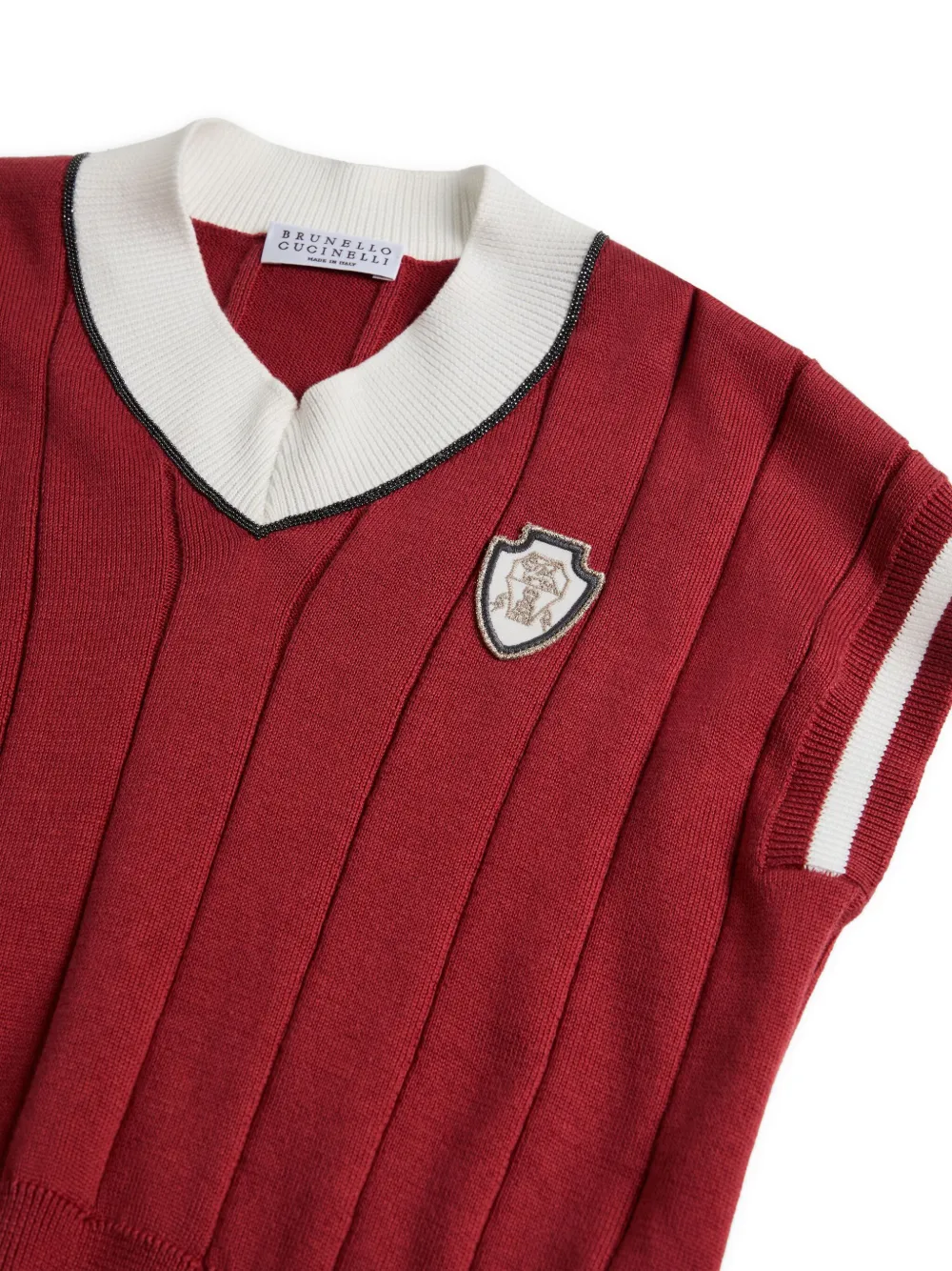Brunello Cucinelli Kids Gebreid T-shirt Rood