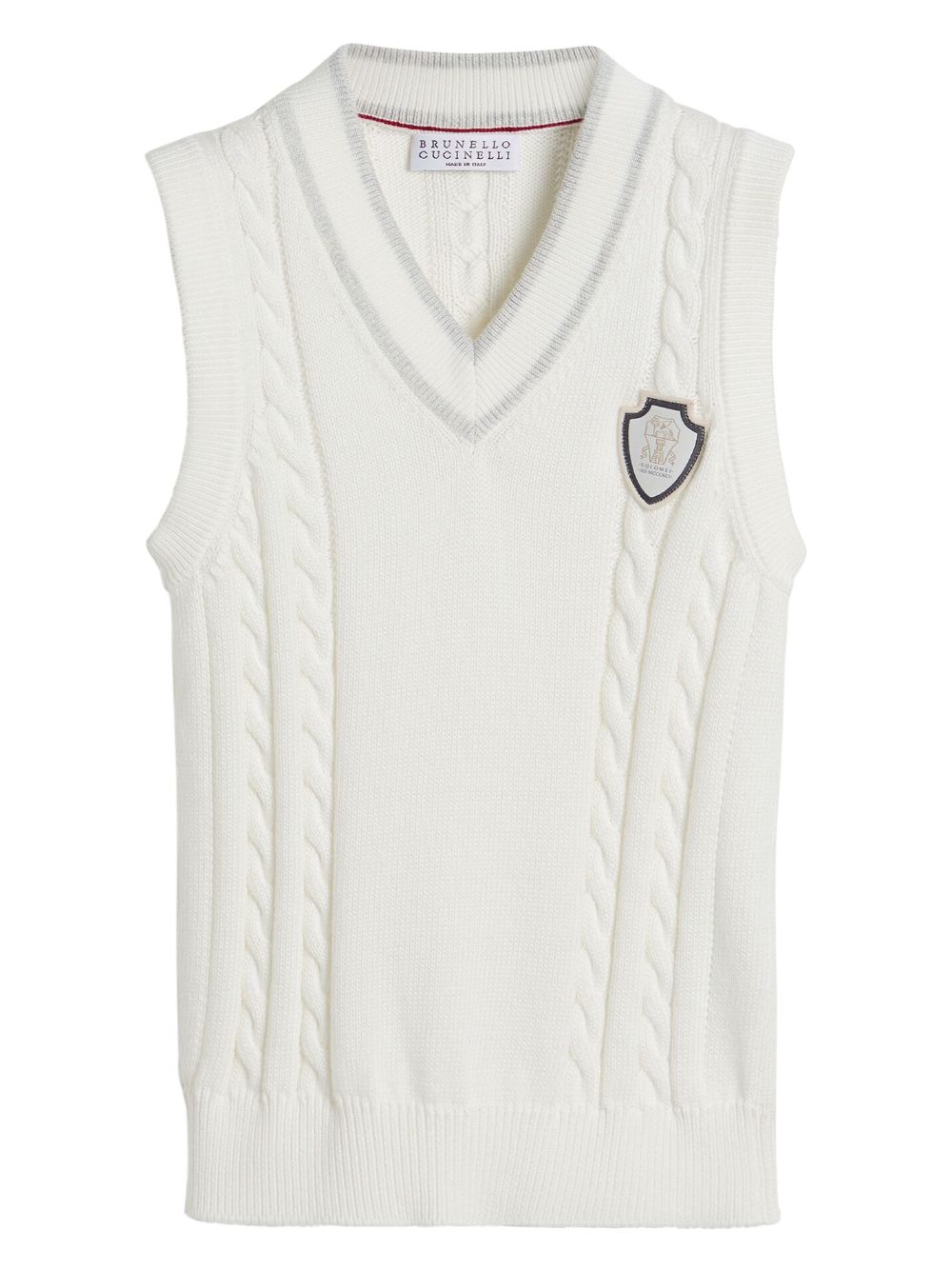 Brunello Cucinelli Kids cotton knitted vest - White