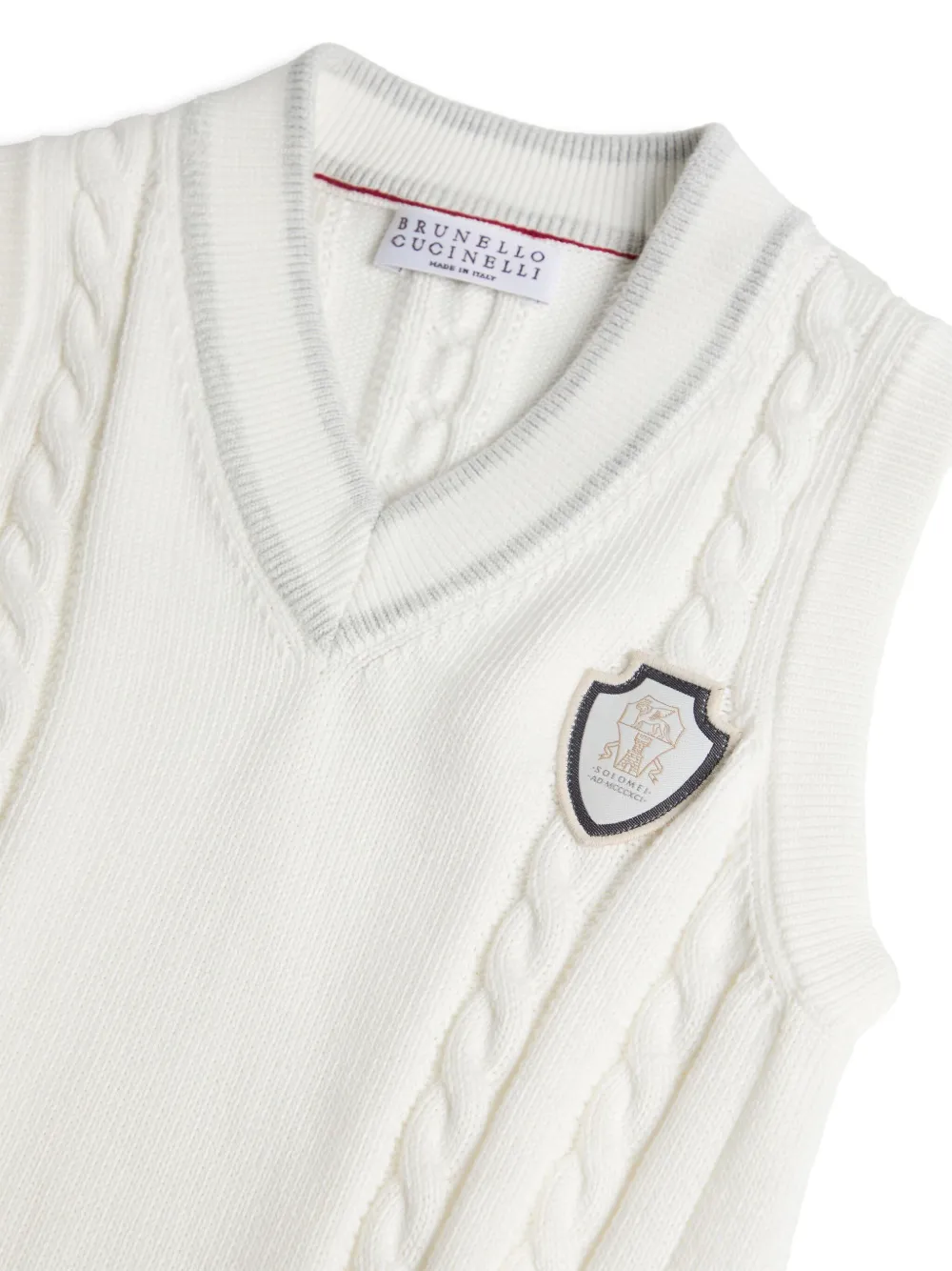 Brunello Cucinelli Kids Katoenen gebreide spencer Wit