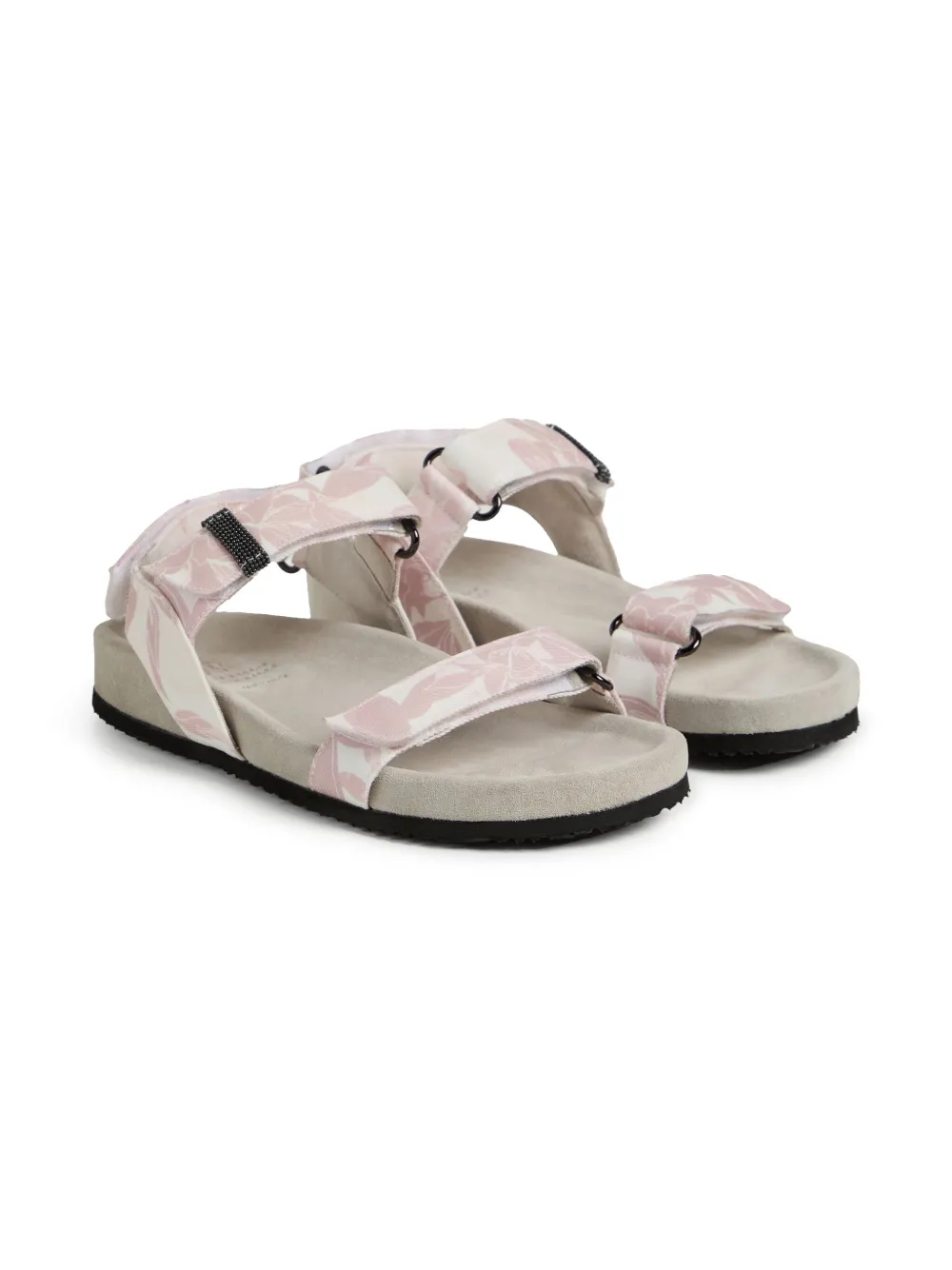 Brunello Cucinelli Kids Sandalen met bloe print Roze