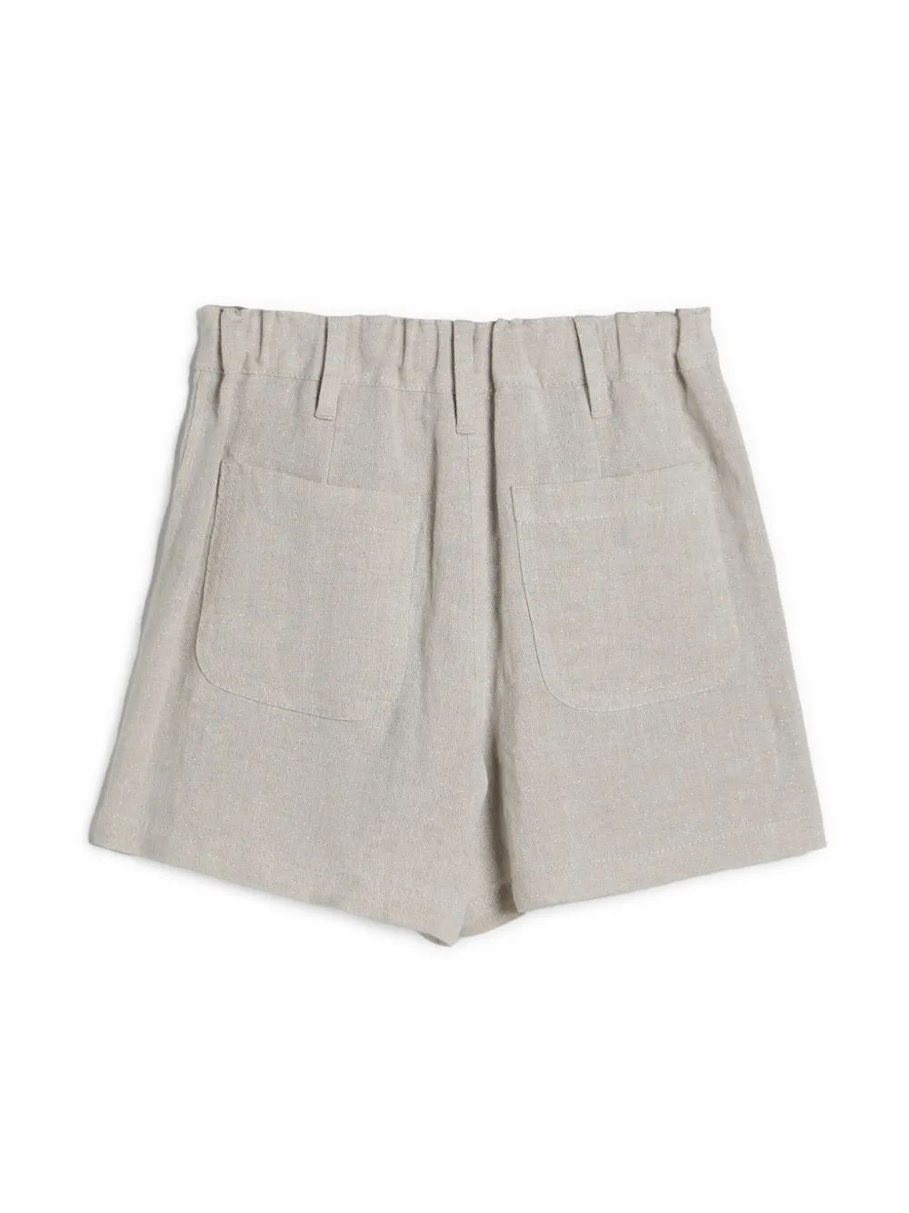 Brunello Cucinelli Kids Canvas shorts met glitters - Beige