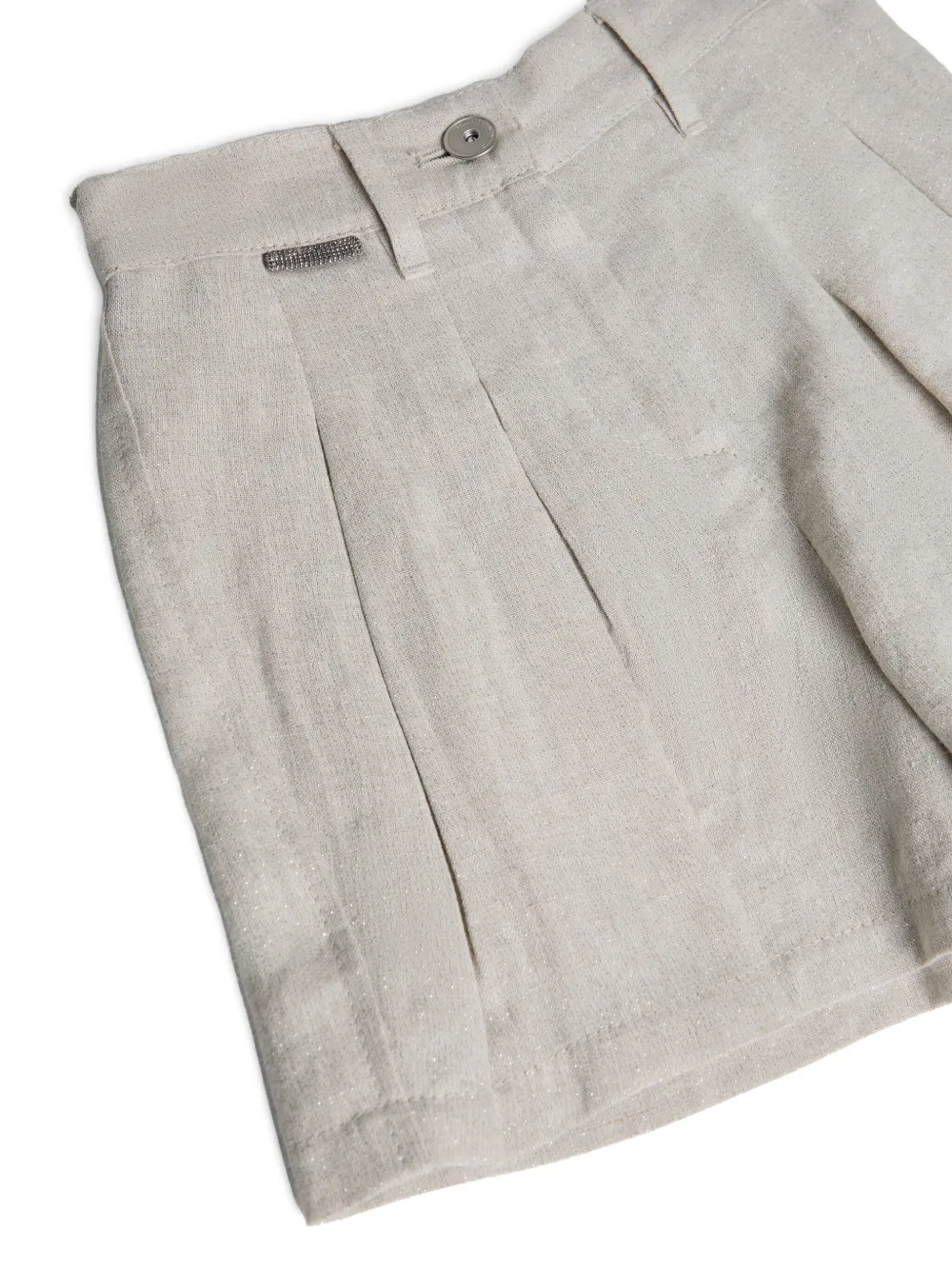 Brunello Cucinelli Kids Canvas shorts met glitters Beige
