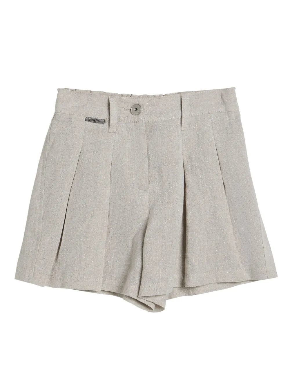 Brunello Cucinelli Kids Canvas shorts met glitters Beige