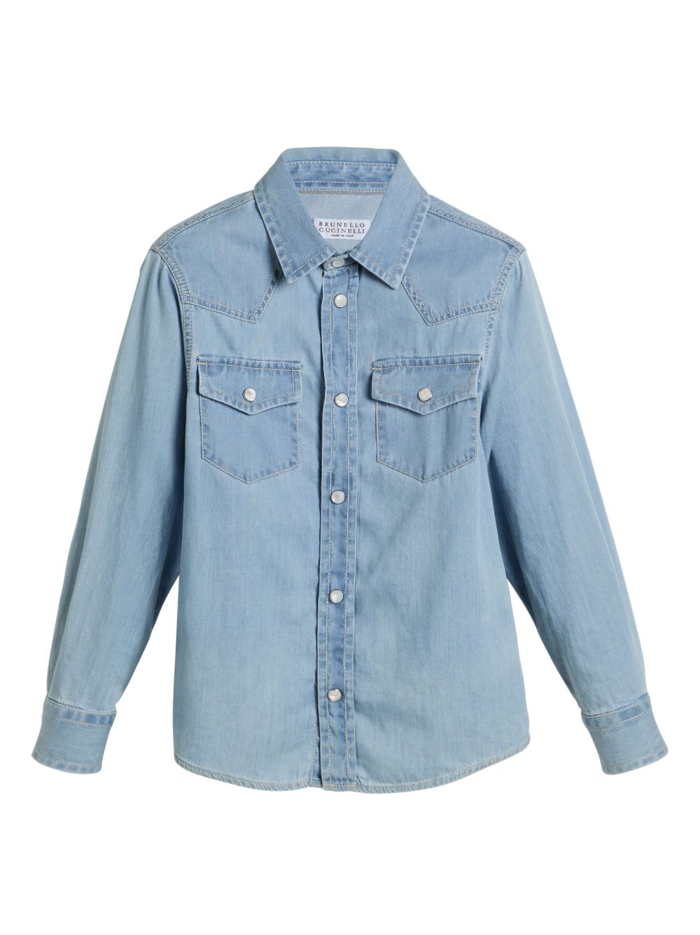 Brunello Cucinelli Kids denim shirt Blauw