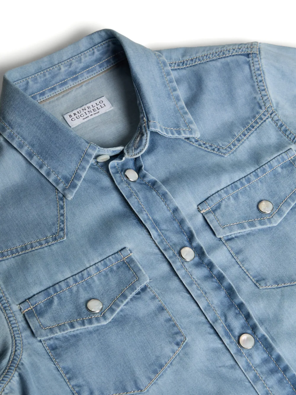 Brunello Cucinelli Kids Spijkershirt Blauw