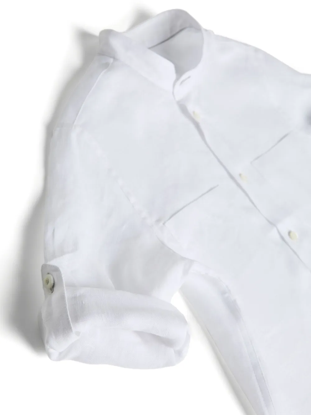 Brunello Cucinelli Kids Shirt met ronde opstaande kraag Wit