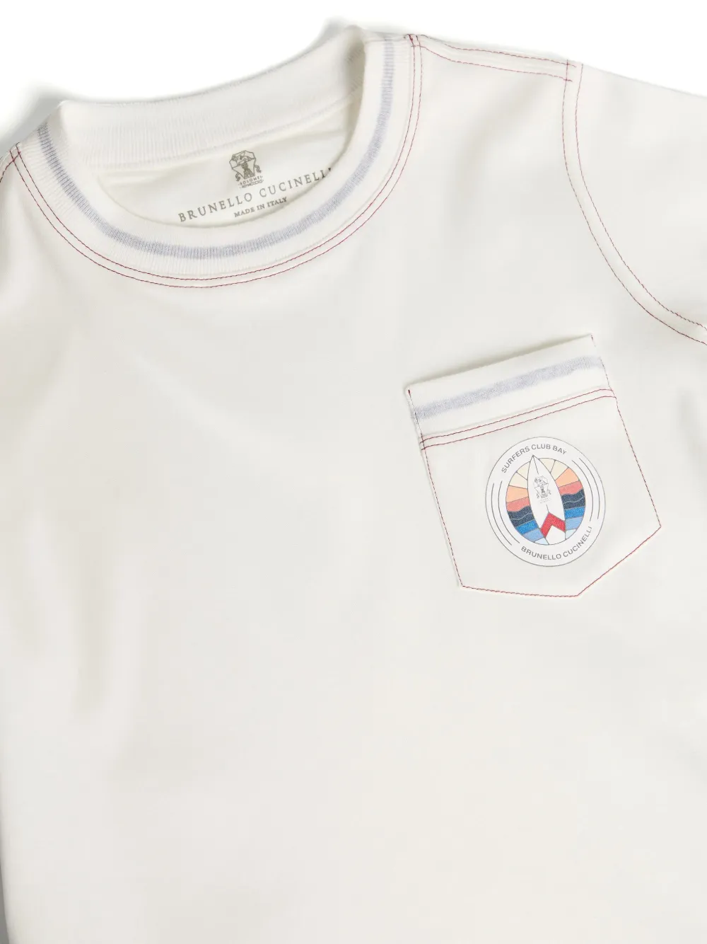 Brunello Cucinelli Kids T-shirt met grafische print Wit