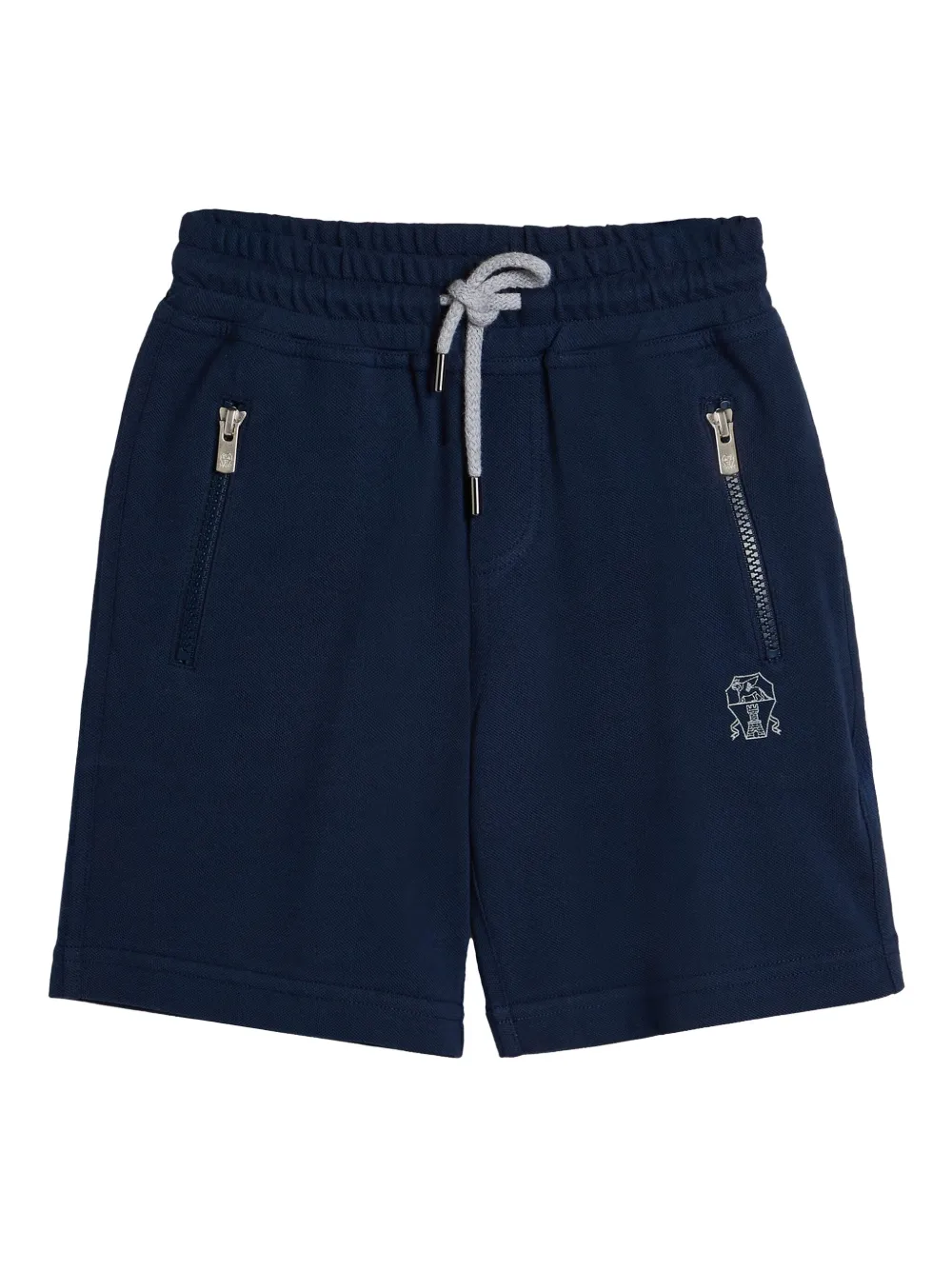 Brunello Cucinelli Kids Katoenen piqué bermuda shorts Blauw