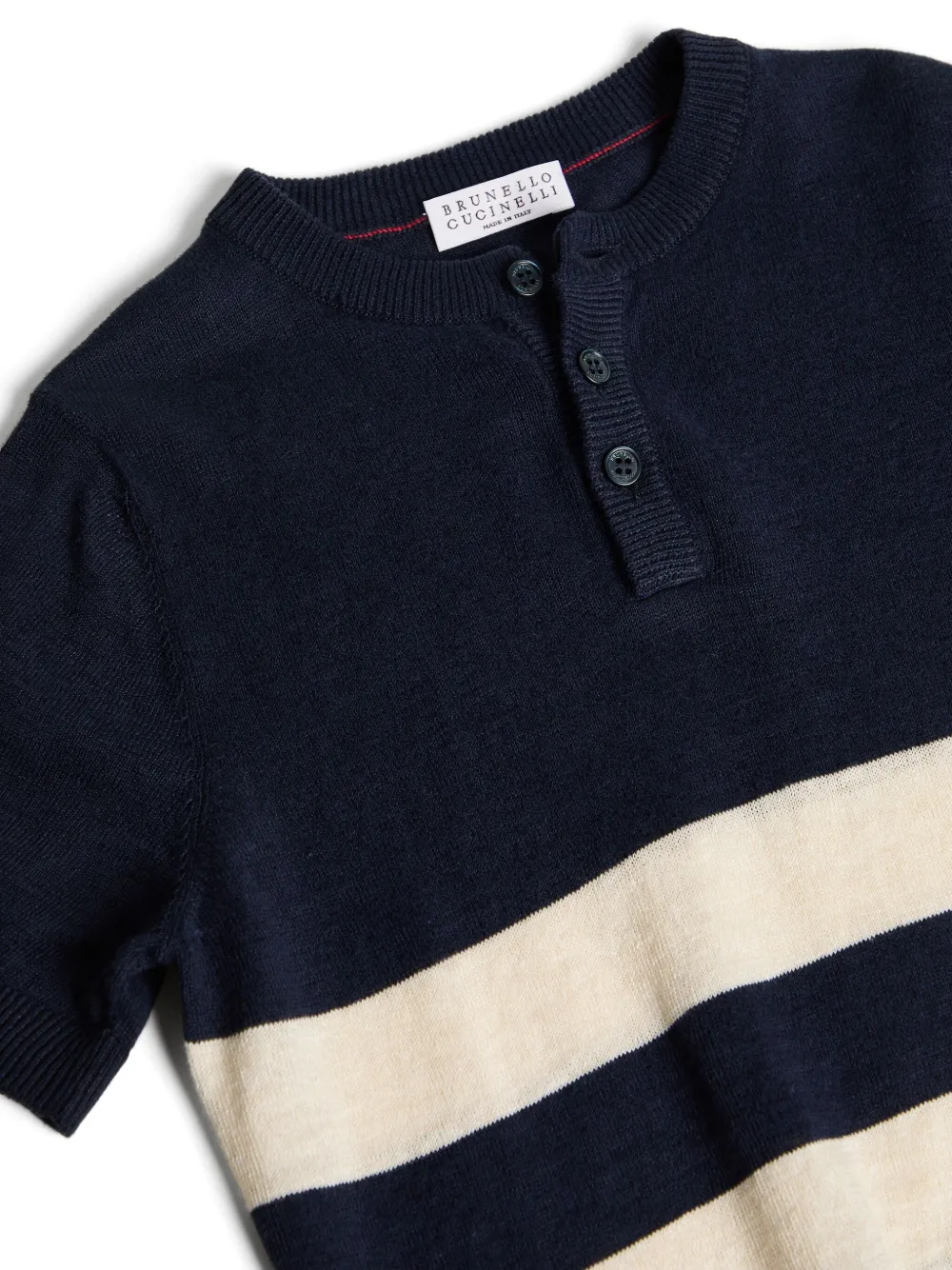 Brunello Cucinelli Kids Gestreept T-shirt Blauw
