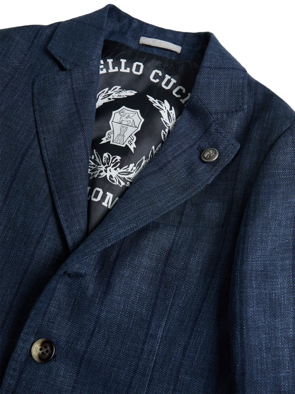Brunello Cucinelli Kids Gestreepte blazer Blauw