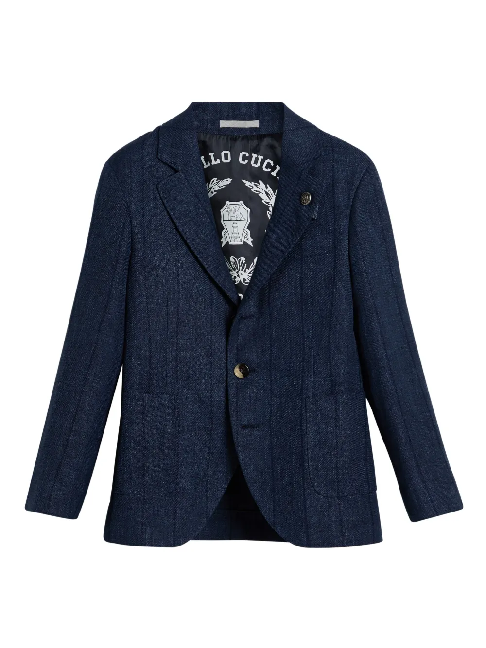 Brunello Cucinelli Kids Gestreepte blazer Blauw