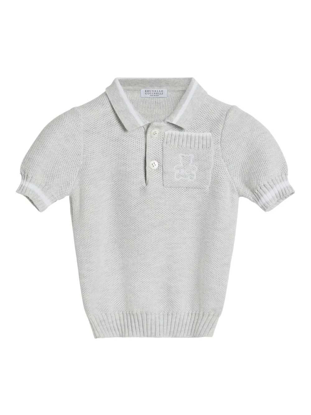 Brunello Cucinelli Kids Poloshirt met geborduurd logo Grijs