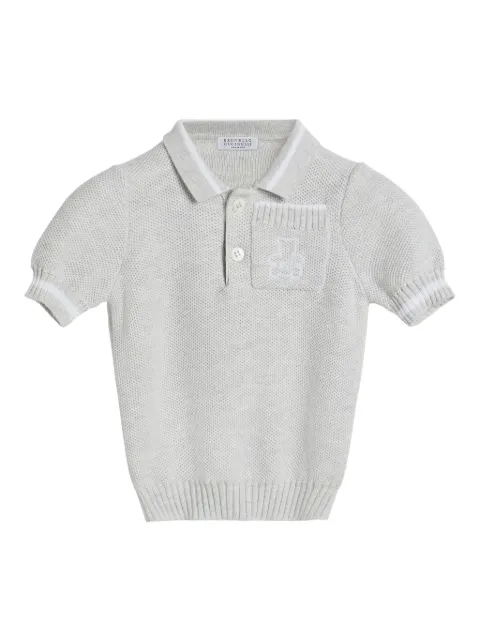 Brunello Cucinelli Kids logo-embroidered polo shirt