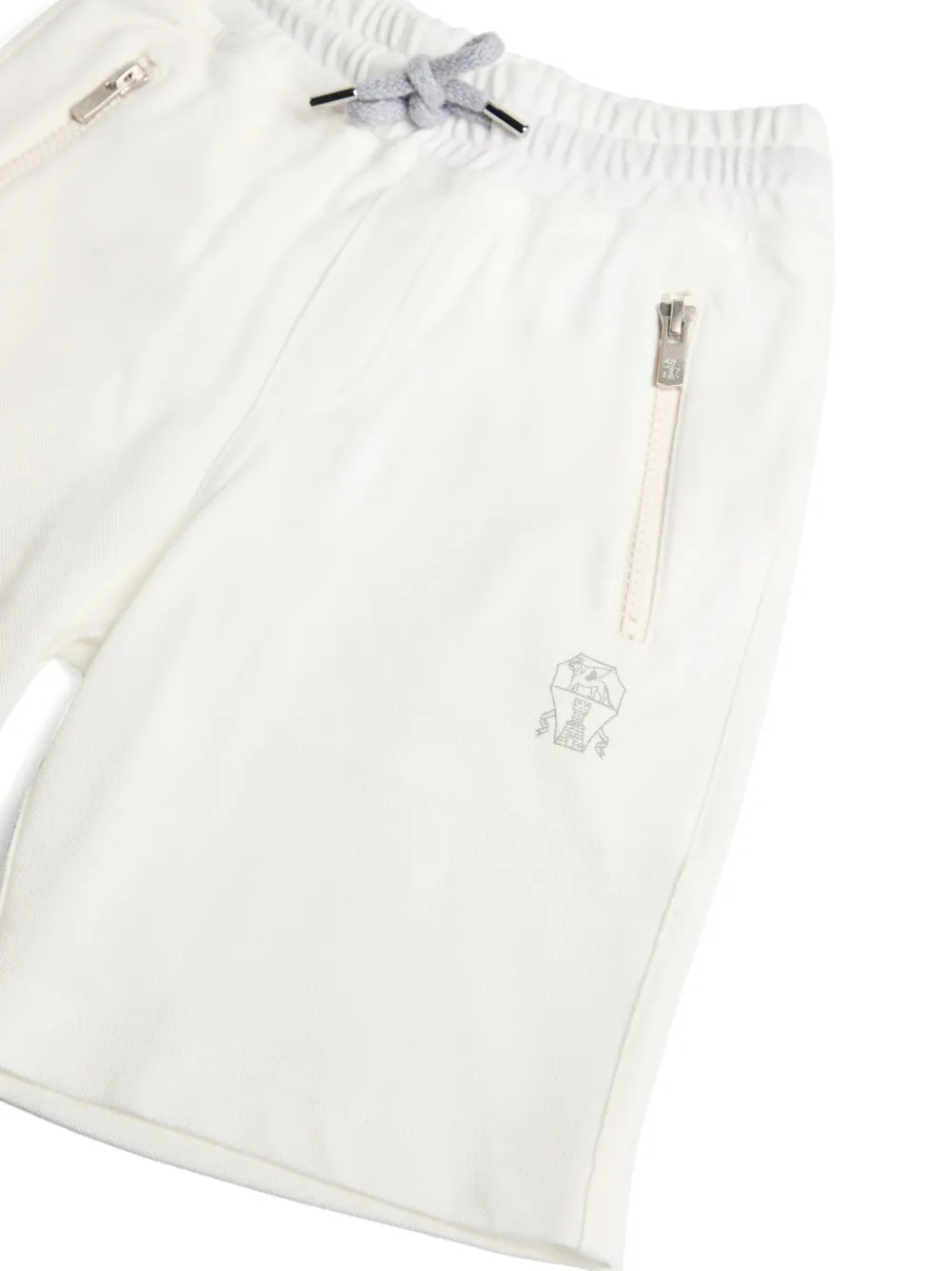 Brunello Cucinelli Kids Katoenen piqué bermuda shorts Wit