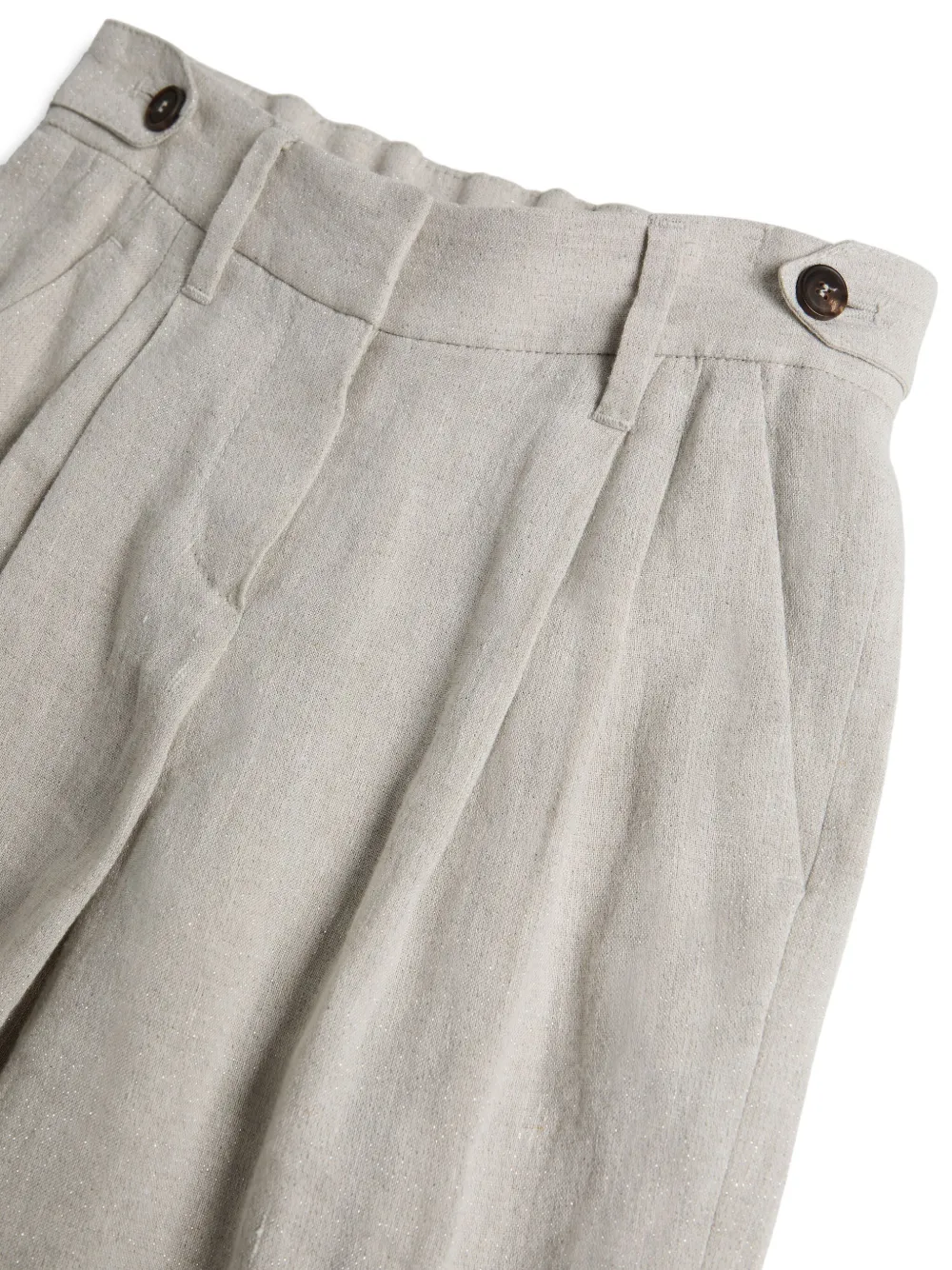 Brunello Cucinelli Kids Broek met geplooid detail Beige