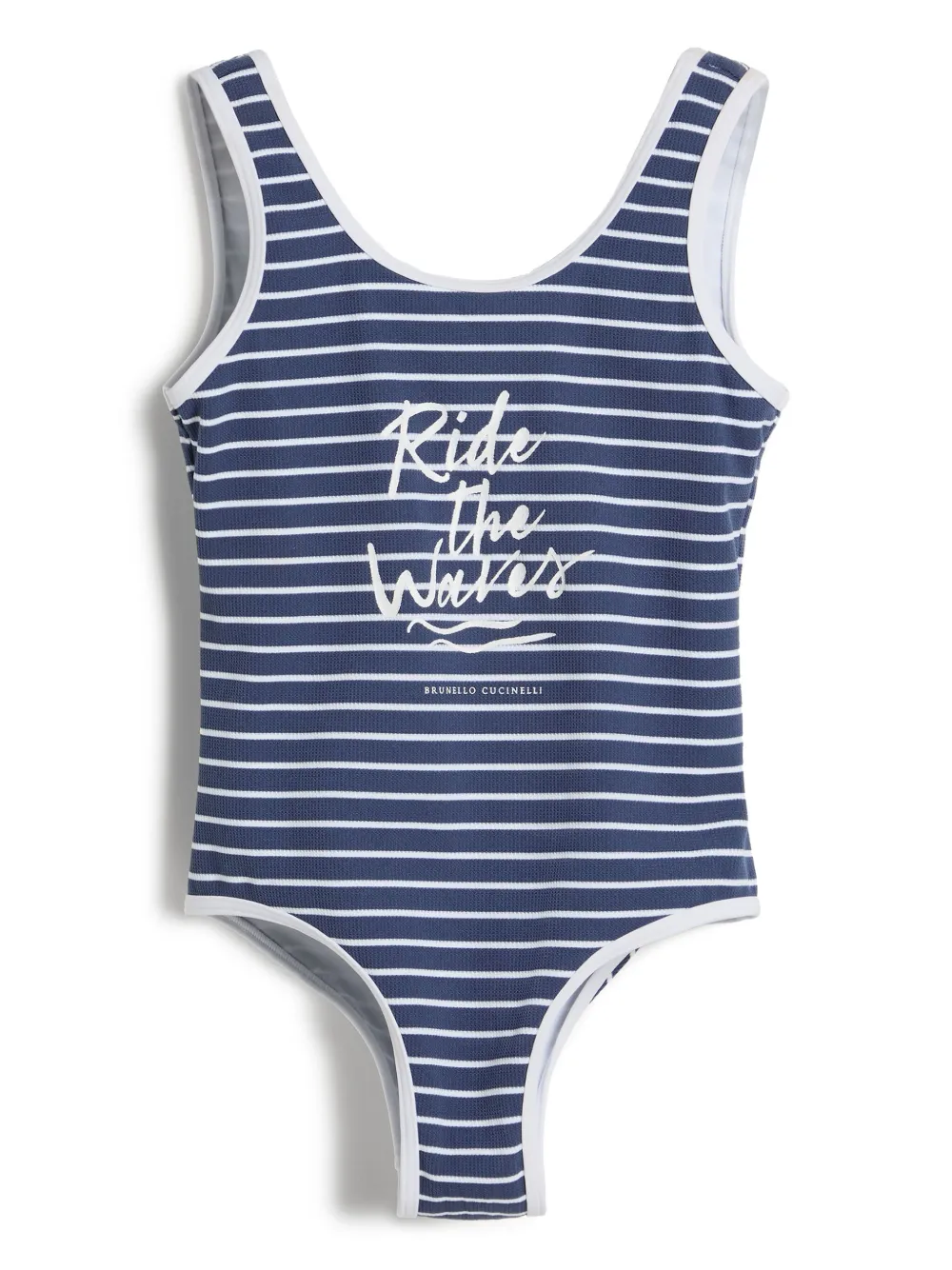 Brunello Cucinelli Kids Gestreept badpak Blauw