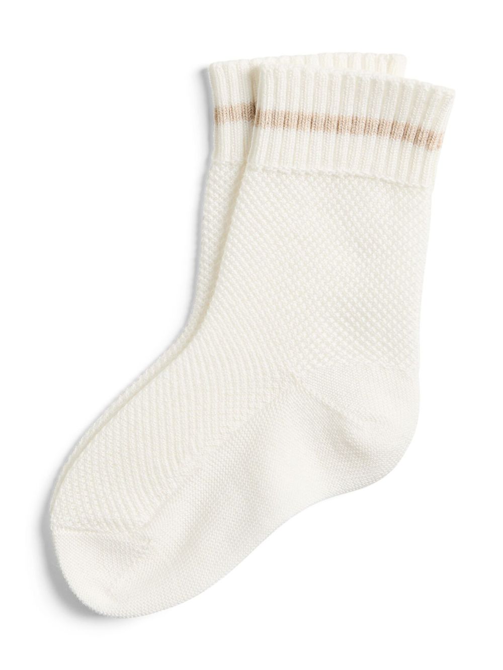 Brunello Cucinelli Kids Bernie Baby Waffle-stitch socks - White