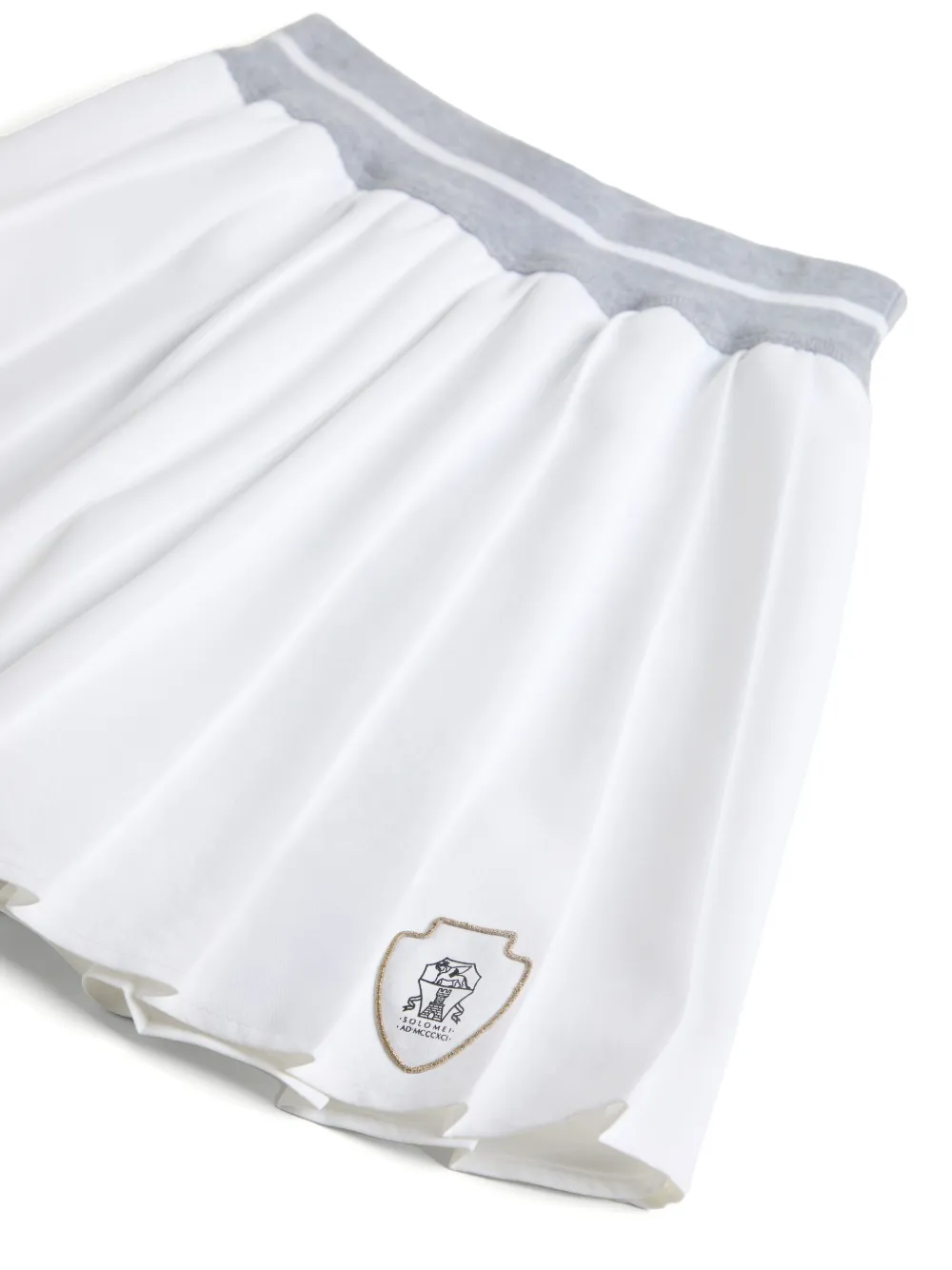 Brunello Cucinelli Techno Poplin Skirt In White