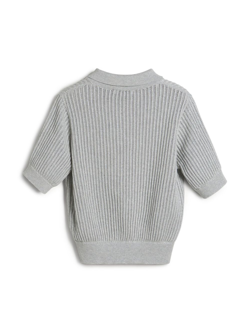 Brunello Cucinelli Kids sparkling knitted polo shirt - Grijs