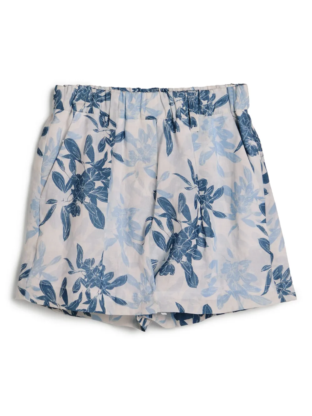 Brunello Cucinelli Kids Shorts met bloe print Beige