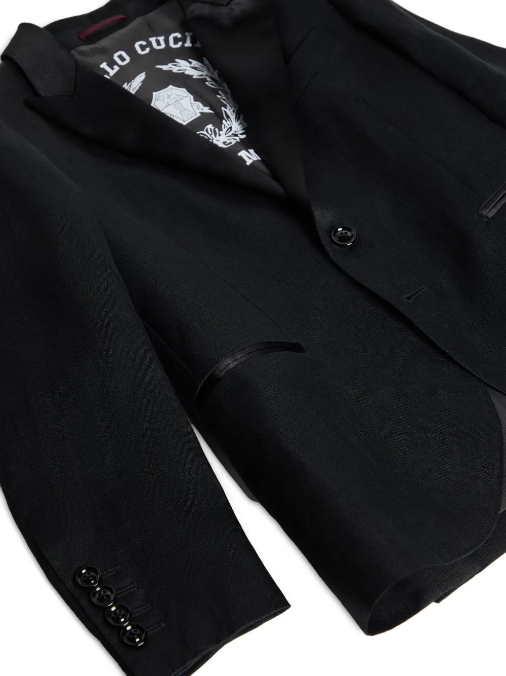 Brunello Cucinelli Kids Linnen blazer Zwart