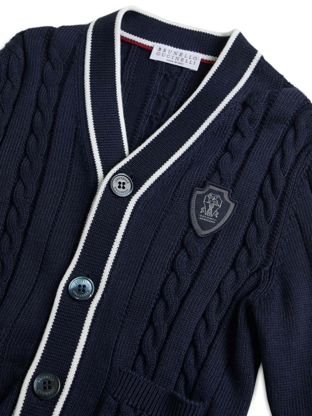 Brunello Cucinelli Kids Vest met logo-applicatie Blauw