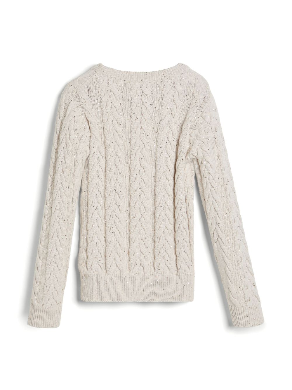 Brunello Cucinelli Kids dazzling double-cable sweater - Neutrals