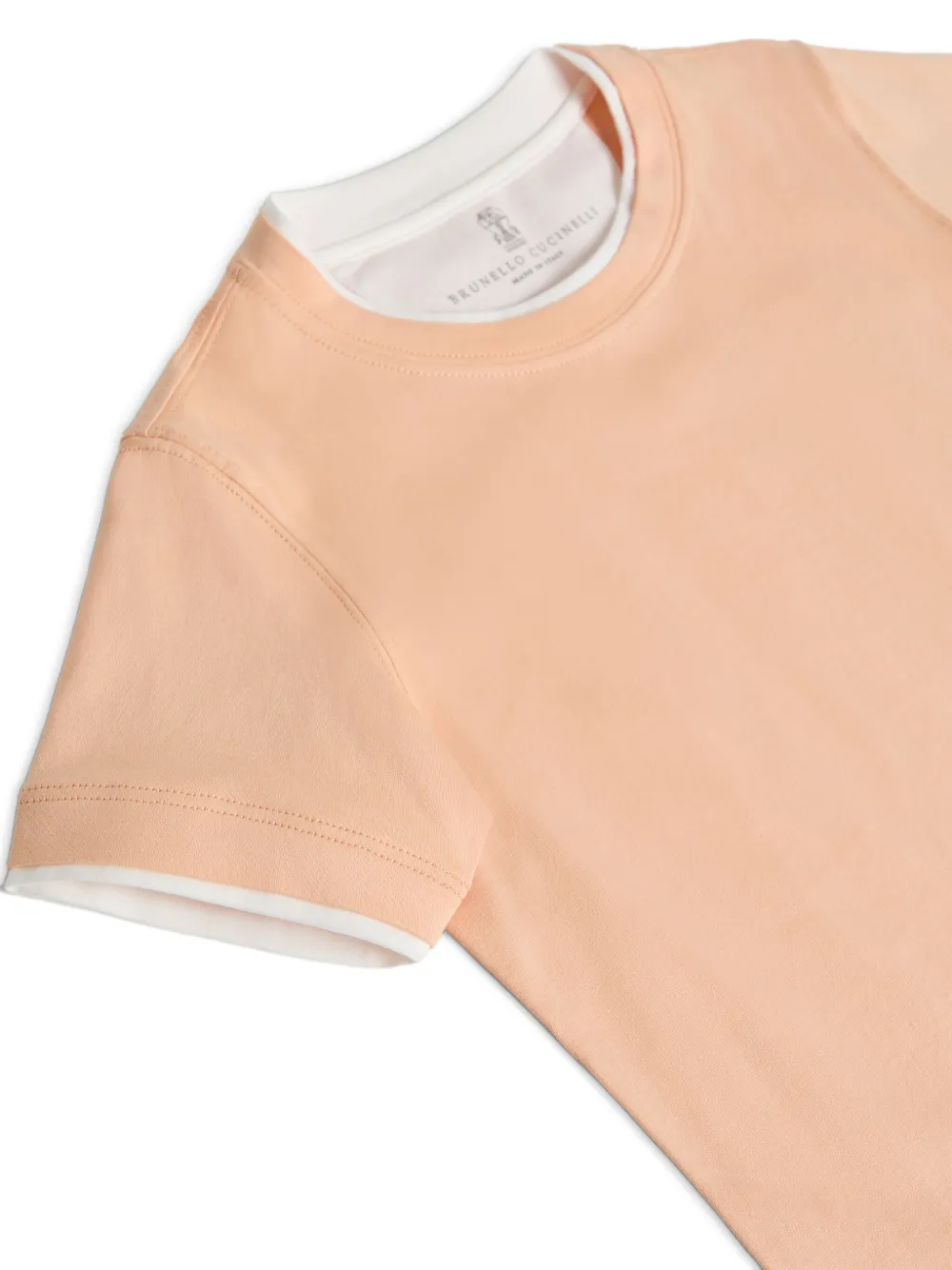 Brunello Cucinelli Kids T-shirt met imitatielaag Oranje