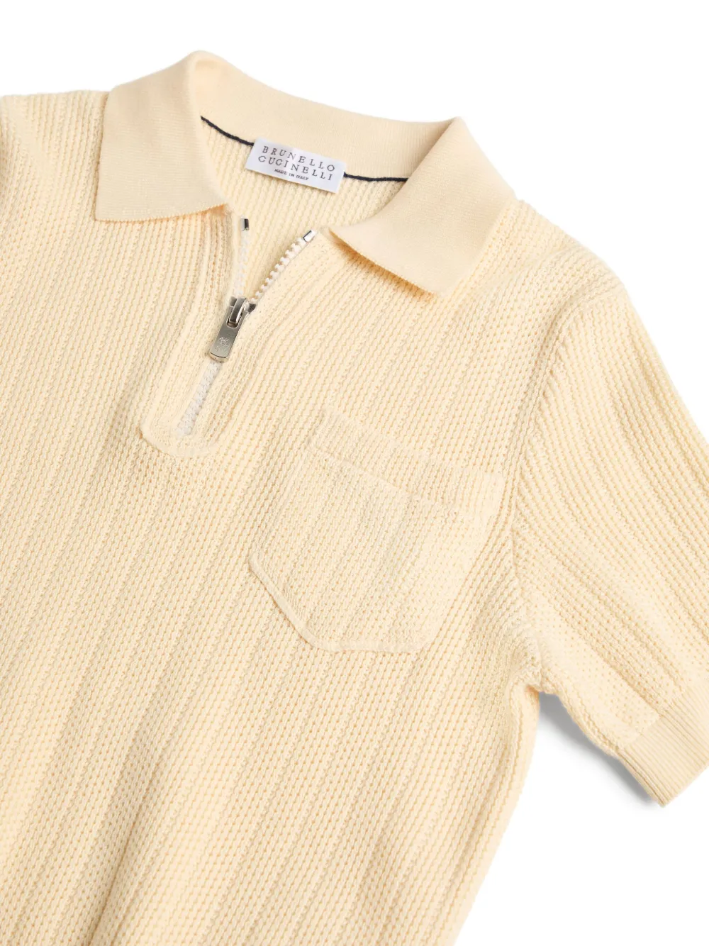 Brunello Cucinelli Kids Gebreid poloshirt Beige