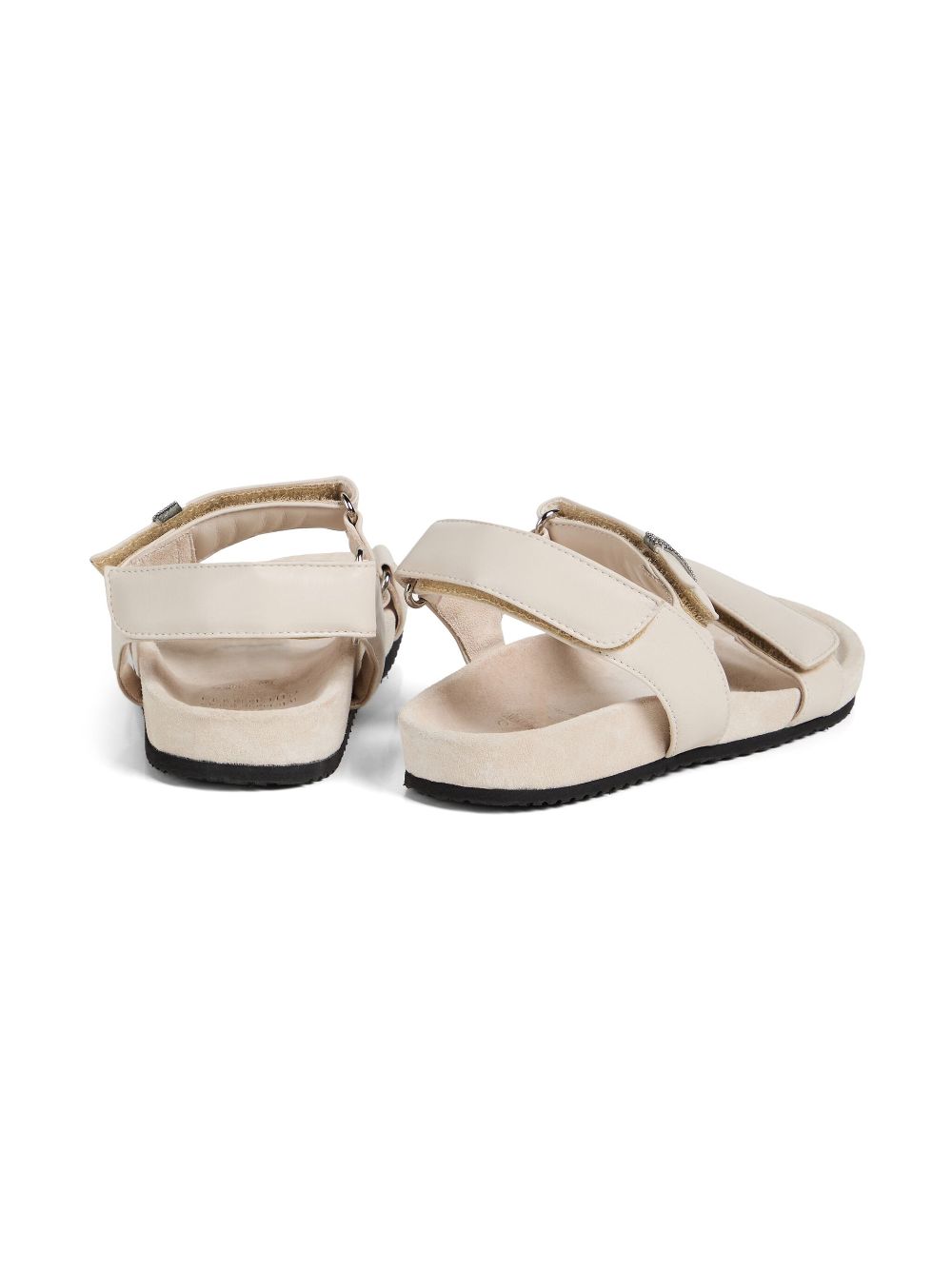 Brunello Cucinelli Kids Sandalen met klittenband Beige