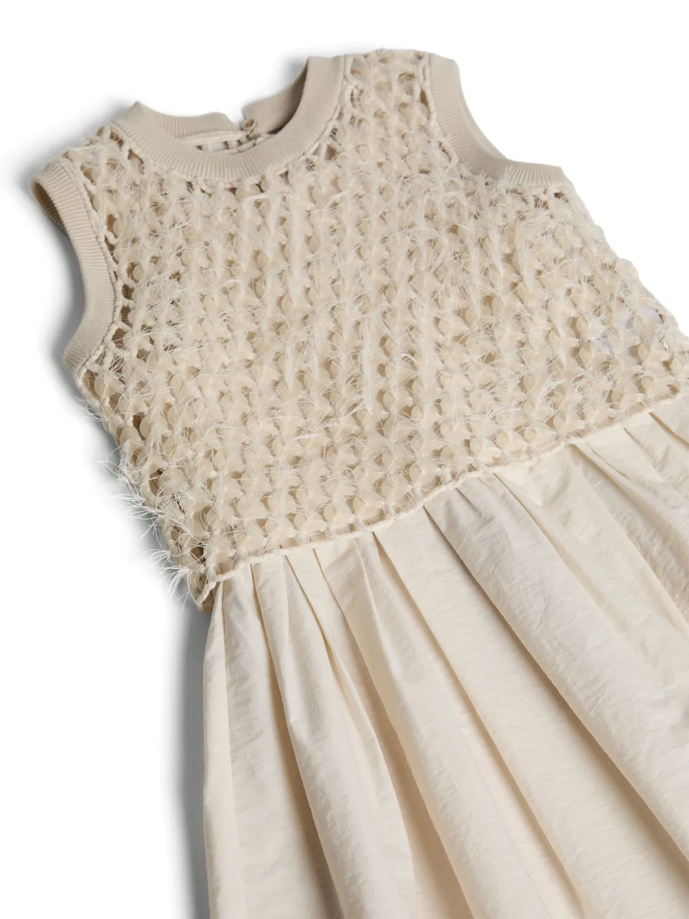 Brunello Cucinelli Kids Jurk met borduurwerk Beige