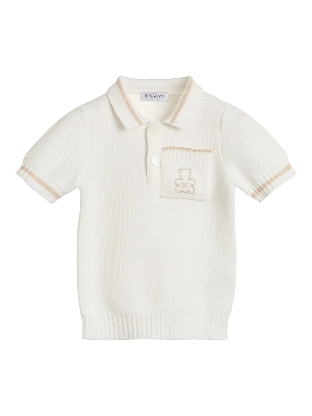Brunello Cucinelli Kids Poloshirt met geborduurd logo Wit