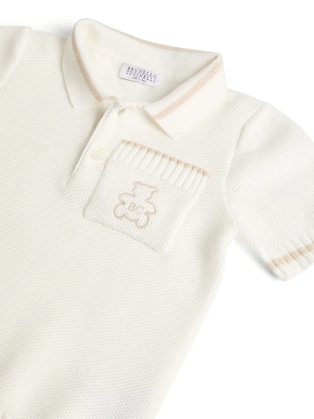 Brunello Cucinelli Kids Poloshirt met geborduurd logo Wit