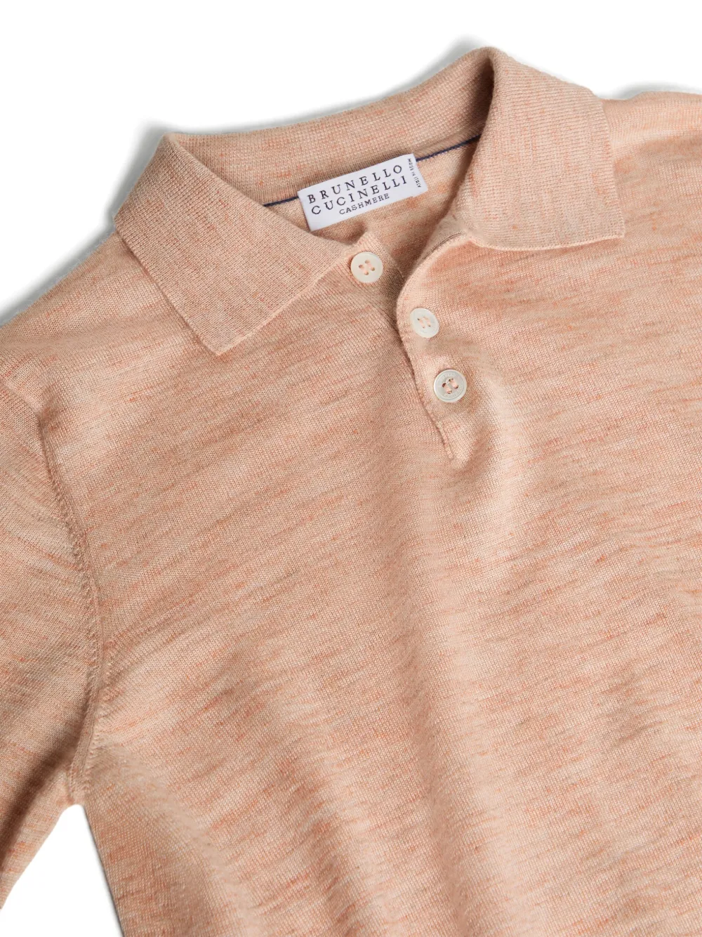 Brunello Cucinelli Kids Gebreid poloshirt Oranje