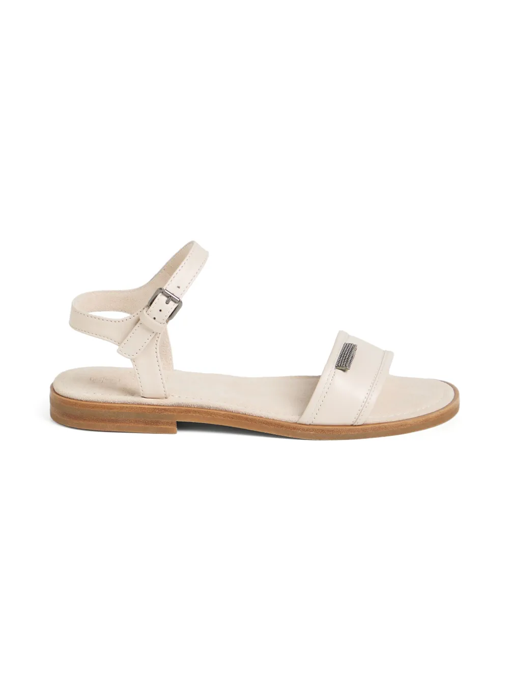 Brunello Cucinelli Kids Sandalen met Monili-kettingdetail - Beige