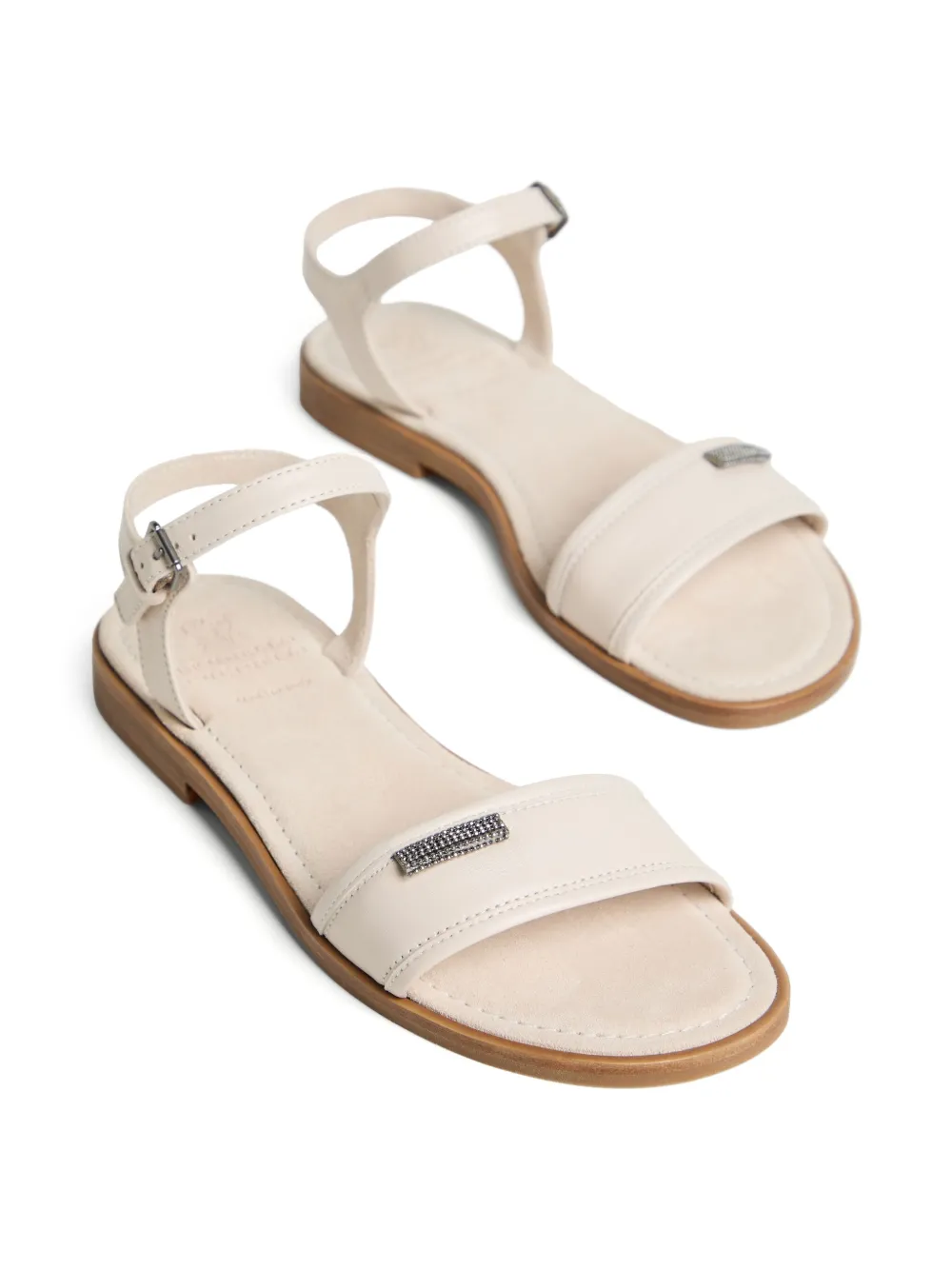 Brunello Cucinelli Kids monilli chain detail sandals Neutrals