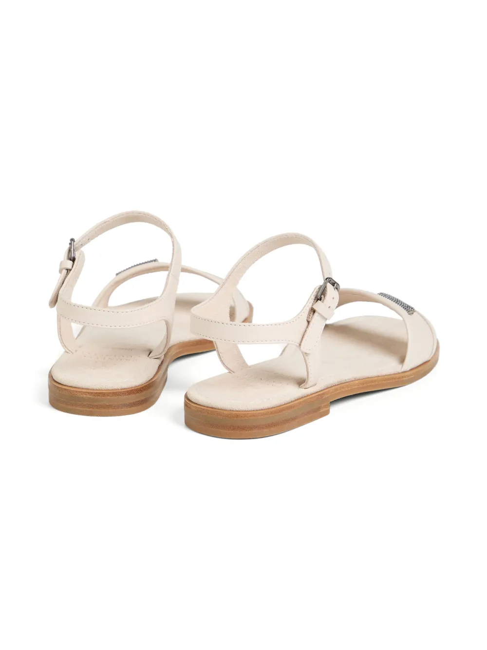 Brunello Cucinelli Kids monilli chain detail sandals Neutrals