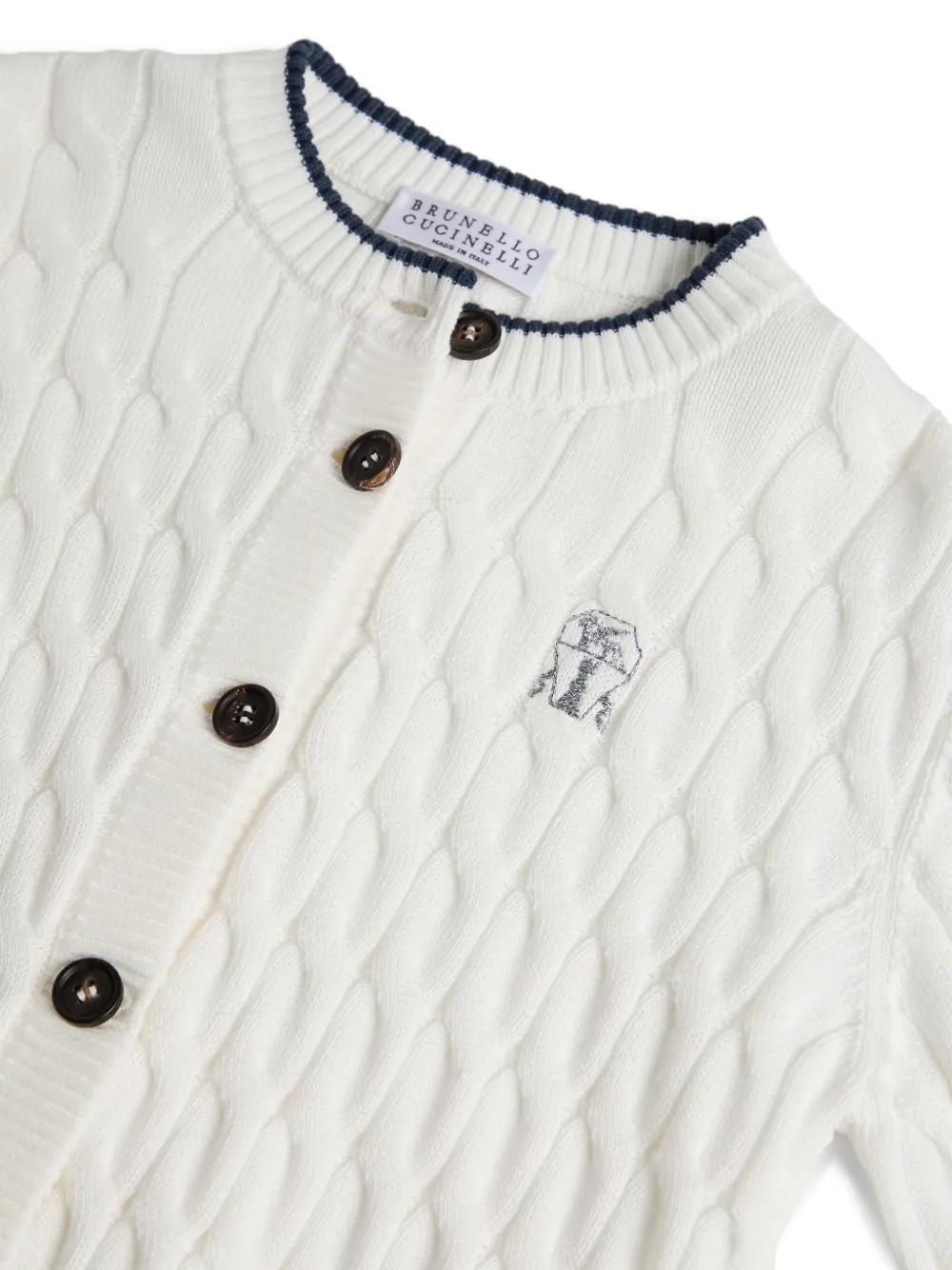 Brunello Cucinelli Kids Katoenen vest Wit