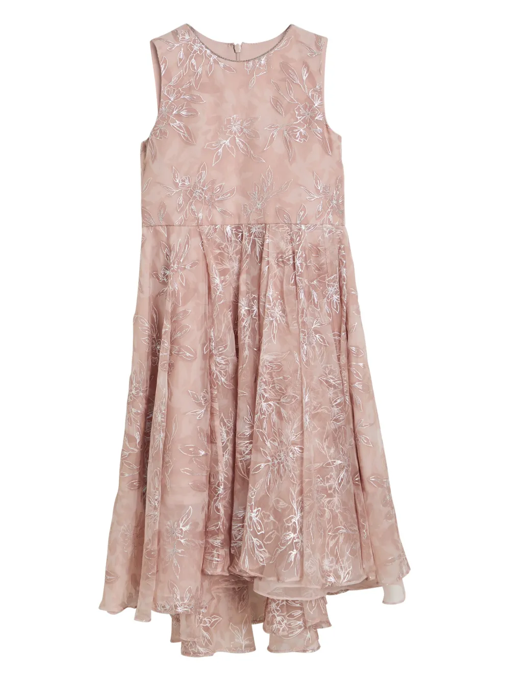Brunello Cucinelli Kids Jurk met bloe print Roze
