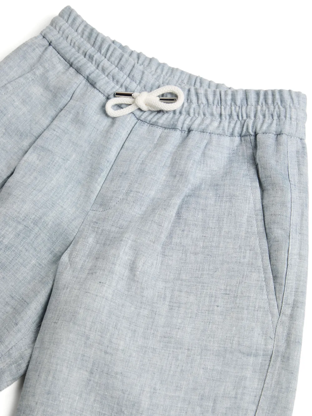 Brunello Cucinelli Kids Linnen shorts Grijs