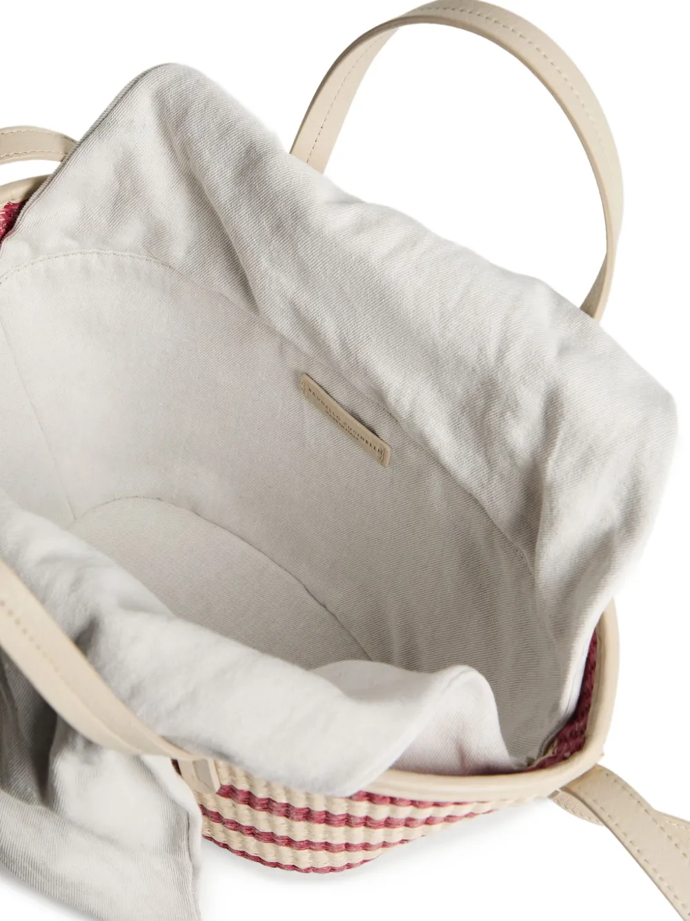 Brunello Cucinelli Kids Gestreepte strandtas Rood