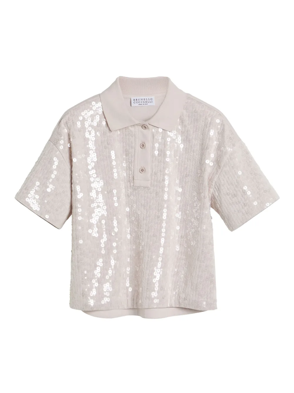 Brunello Cucinelli Kids Poloshirt met pailletten Roze