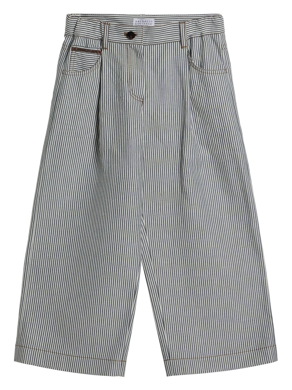 Brunello Cucinelli Kids twill trousers - White