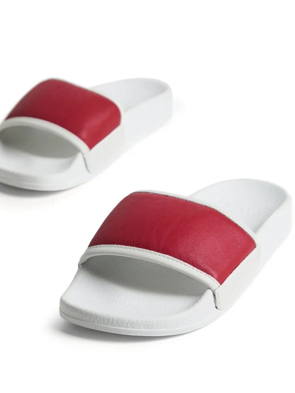 Brunello Cucinelli Kids Nappa-leather slides Red