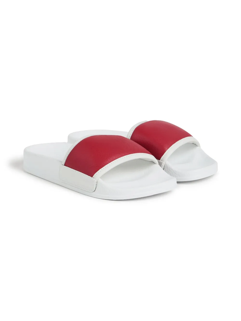 Brunello Cucinelli Kids Nappa-leather slides Red