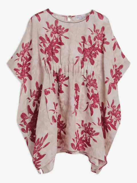 Brunello Cucinelli Kids floral pattern poncho