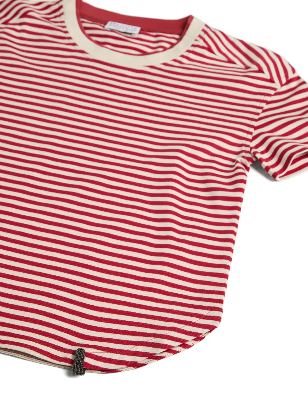 Brunello Cucinelli Kids Gestreept T-shirt Rood