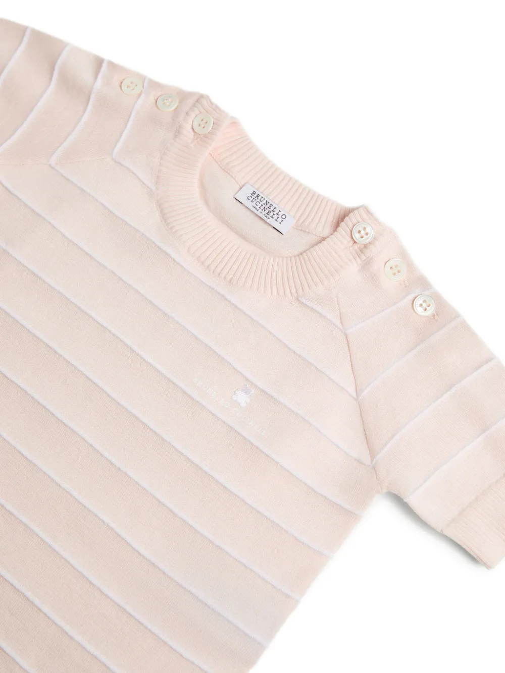 Brunello Cucinelli Kids Gestreepte romper Roze