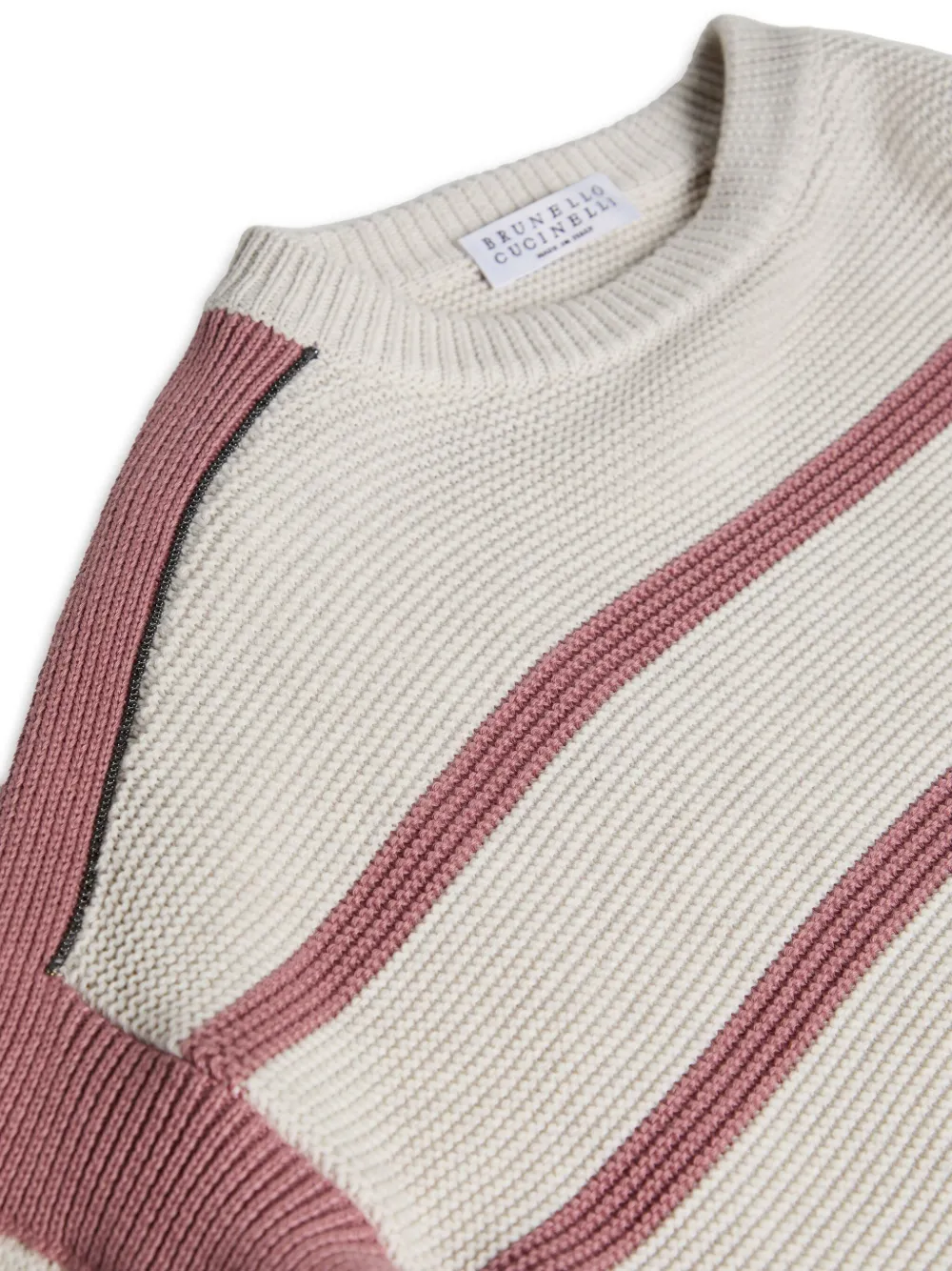 Brunello Cucinelli Kids Gestreepte trui Beige