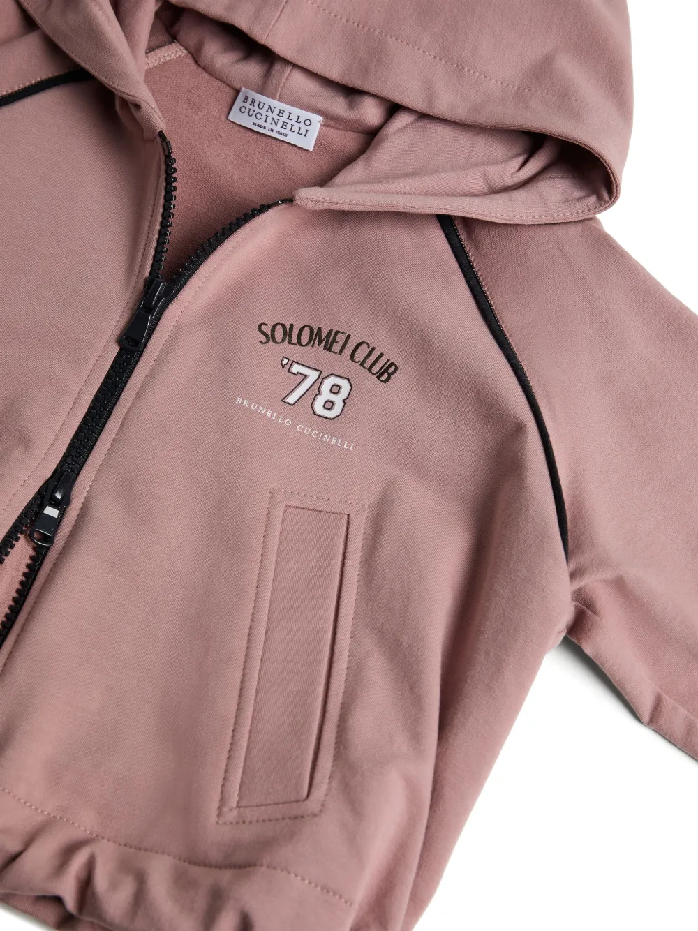 Brunello Cucinelli Kids Lichtgewicht badstof hoodie Roze
